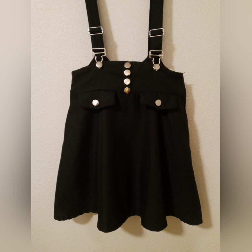 Hot Topic Black Suspender Skirt Adorable Bow S/M 😍🔥